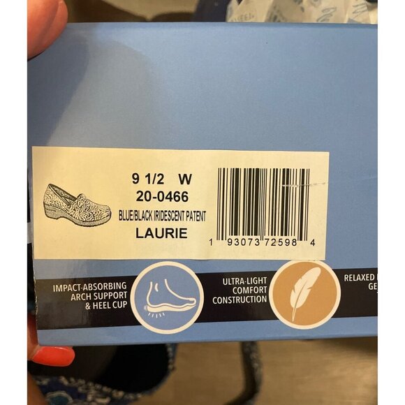 Easy Works NEW IN BOX Black Iridescent Non-Slip Anti-Fatigue Laurie Clogs Sz 9.5 - Picture 9 of 9